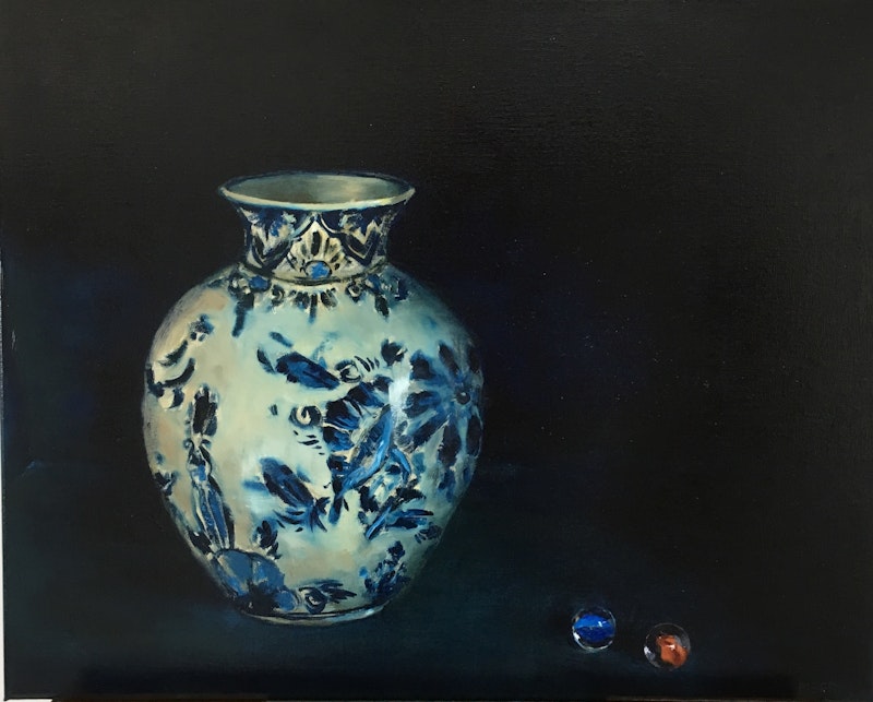 Vase with Blue and Red Marble